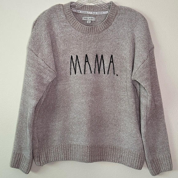 Rae Dunn Sweaters - Rae Dunn large chenille raglan sleeve sweater with  MAMA embroidered. P2P 24"